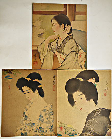 浜田和裸婦版画16/50直筆サイン美人画