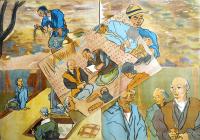 戦時紙芝居「家」全20枚揃い　脚本・大島萬世/絵画・村上巌　日本教育画劇(株)　昭和18年