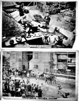 絵葉書　東京洪水被害　モノクロ写真版5枚　明治43〜44年