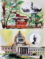 慰問ゑはがき　カラーイラスト8枚組袋付美品　東京出動将士後援会　戦前