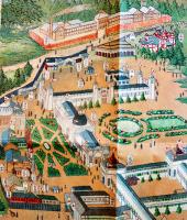 第十回関西府縣聯合共進会全図（彩色鳥瞰図）泰文社支部発行　明治43年