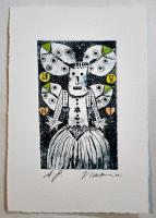 岩佐なを銅版画蔵書票集-エクスリブリスの詩情　オリジナル彩色銅版画一葉付き　2006年