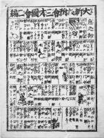 大新板附會三才図會　初篇〜三編（各絵入一枚摺り）番附　江戸摺り