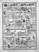 大新板附會三才図會　初篇〜三編（各絵入一枚摺り）番附　江戸摺り