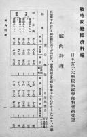 戦時家庭経済料理　日本女子大学家政学部大橋廣子編輯　櫻楓会出版部　昭和13年