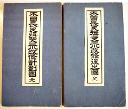 木曽長良揖斐三川改修計画図/木曽長良揖斐三川改修後之図（2舗一括）明治刊