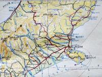 ニュージーランド南部　多色刷り　二百万分一太平洋周域（南部）輿地図二号　昭和17年