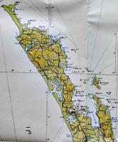 ニュージーランド北部　多色刷り　二百万分一太平洋周域（南部）輿地図一号　昭和17年