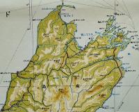 ニュージーランド北部　多色刷り　二百万分一太平洋周域（南部）輿地図一号　昭和17年