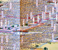 甲府市を中心とせる甲斐大観（鳥瞰図）金子常光画/小山吉三著　甲府市朗月堂書店　昭和4年