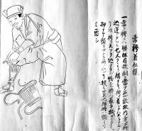 犢鼻褌（ふんどし）-下着肌着股曳他の締め方図-  長尺肉筆絵巻  江戸末頃