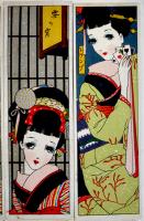 中原淳一風栞7種21枚　各14.5×4.5㎝  昭和20〜３０年代