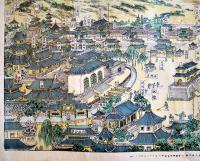 清國盛京奉天府城之図（カラー奉天城鳥瞰図）画作兼印刷発行日本橋区・鈴木源四郎　明治27年