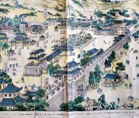 清國盛京奉天府城之図（カラー奉天城鳥瞰図）画作兼印刷発行日本橋区・鈴木源四郎　明治27年