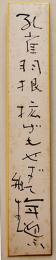 雉尾（三橋敏雄）自筆短冊「孔雀羽根拡げもせずに年迎ふ　雉尾」紙本墨筆少シミ