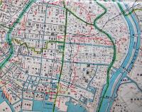 番地入最新大東京市明細地図　78×54㎝  折目切れ有り　文章堂　昭和8年