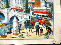 東京名所（大判）日本橋繁華之光景　彩色砂目石版画　天正堂画局　大正9年