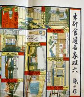 東都食通名家双六（復刻）長谷川青峰著/堤徳次郎・岩壁晟絵　新村印刷　昭和31年