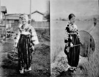絵葉書　米澤美人のたちつけ姿　モノクロ写真版8枚　各並上品　米沢市　戦前