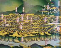 山中温泉御案内（鳥瞰図）金子常光画　石川県江沼郡山中温泉事務所　大正13年