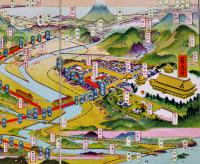 善光寺より仙壽閣へ（小判鳥瞰図）吉田初三郎画　長野電鉄(株)　昭和4年