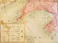 戦勝紀念地図　彩色銅版刷　表紙付　毎日新聞社　明治38年