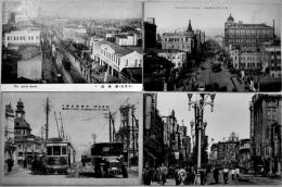 絵葉書　東京名所・銀座通り　モノクロ写真版4枚　並品　戦前