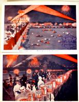 絵葉書　東京市主催隅田公園納涼大会　カラー写真版8枚組袋付　並上品　戦前
