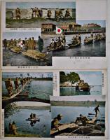 天津警備演習絵葉書　カラー写真版10枚組袋付　並品　戦前