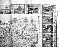 名勝絵入仙台明細全図　56.5×38㎝  細密銅版画  外周名所図24齣入　白崎五郎七著　明治32年