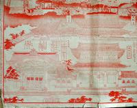 大谷御廟御遠忌図　54.5×40㎝  朱色一色印刷　西村七兵衛編輯　法蔵館発行　明治30年