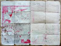 日清韓交渉事件絵図　67×50㎝　彩色木版画　折目痛み端少切れ穴有り　大阪市平野幸助著画　明治27年
