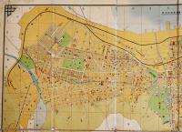 最新大連市街全図/旅順戦跡案内図　54×38.5㎝ 色刷　折目切れ　大陸出版協会　昭和12年