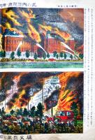 帝都大震災画報　丸の内警視庁・帝劇・東京会館附近の猛火/猛火烈風に煽れて銀座街を焼盡す　大正13年