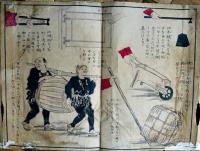 衣喰住之内家職幼絵解之図「数理図」彩色木版画9枚　曜齋国輝(二代歌川国輝)　文部省発行　明治初期刷り