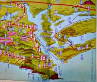 春の房総（鳥瞰図部分58×18㎝）両面印刷並上品　房総観光協会　昭和7年