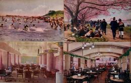 絵葉書　京王閣（調布多摩川）カラー写真版4枚　戦前