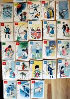 小学一年マン画算術カルタ　的場朝二画　各札47枚揃い　箱　並品　鈴木仁成堂　昭和10年