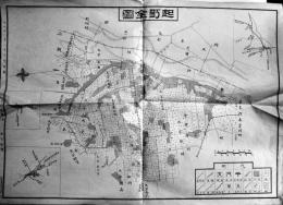 起町全図　銅版墨刷り54×39㎝　並品　丁己会発起　大正11年