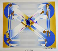 宇佐美圭司画　日仏会館シルクスクリーンポスター 51×36.5㎝ 刷込サイン入美品 久利屋グラフィック版画工房　1982年