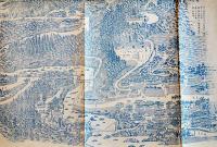 上州四万温泉全図(鳥瞰図) 54×38㎝ 単色銅版刷袋付並上品　田村茂三郎著作発行　大正10年