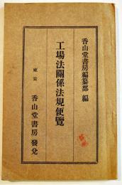工場法関係法規便覧　15×9.5㎝112p 並上本　香山堂書房編纂部編発行　大正15年