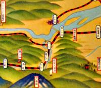 長岡大観（長岡市大観図鳥瞰図）77×18㎝表紙付並上品　上越線全通記念博覧会　昭和6年