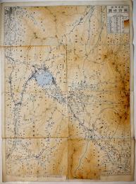 訂正四版諏訪地図　3色刷り10万分の一図　54×39.5㎝　日新堂　大正9年