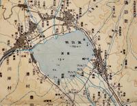 訂正四版諏訪地図　3色刷り10万分の一図　54×39.5㎝　日新堂　大正9年