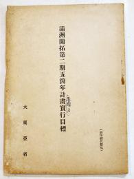 満洲開拓第二期五箇年計画要項及実行目標　A5判90p　非売　大東亜省　戦前