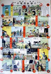 少年少女小学教科雙六　小波案/國観画　B2判並上品「少年世界」附録　博文館　明治40年