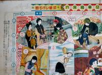 少女幸福双六　須藤しげる画　B2判折目切れ痛み「少女倶楽部」附録　大日本雄弁会講談社　昭和5年