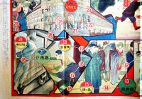 名探偵功名競べ双六　黒岩東川案/丸尾至陽画　B2判折目＆端切れ痛み「面白倶楽部」附録　講談社　大正15年