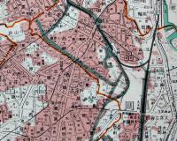 (復刻)戦災焼失区域表示・帝都近傍図　107×78㎝　4色刷り四萬分之一美品